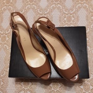 TALBOTS EDITH 4 PRAILINE COLOR PLATFORM HIGH HEEL SHOE SIZE 8M